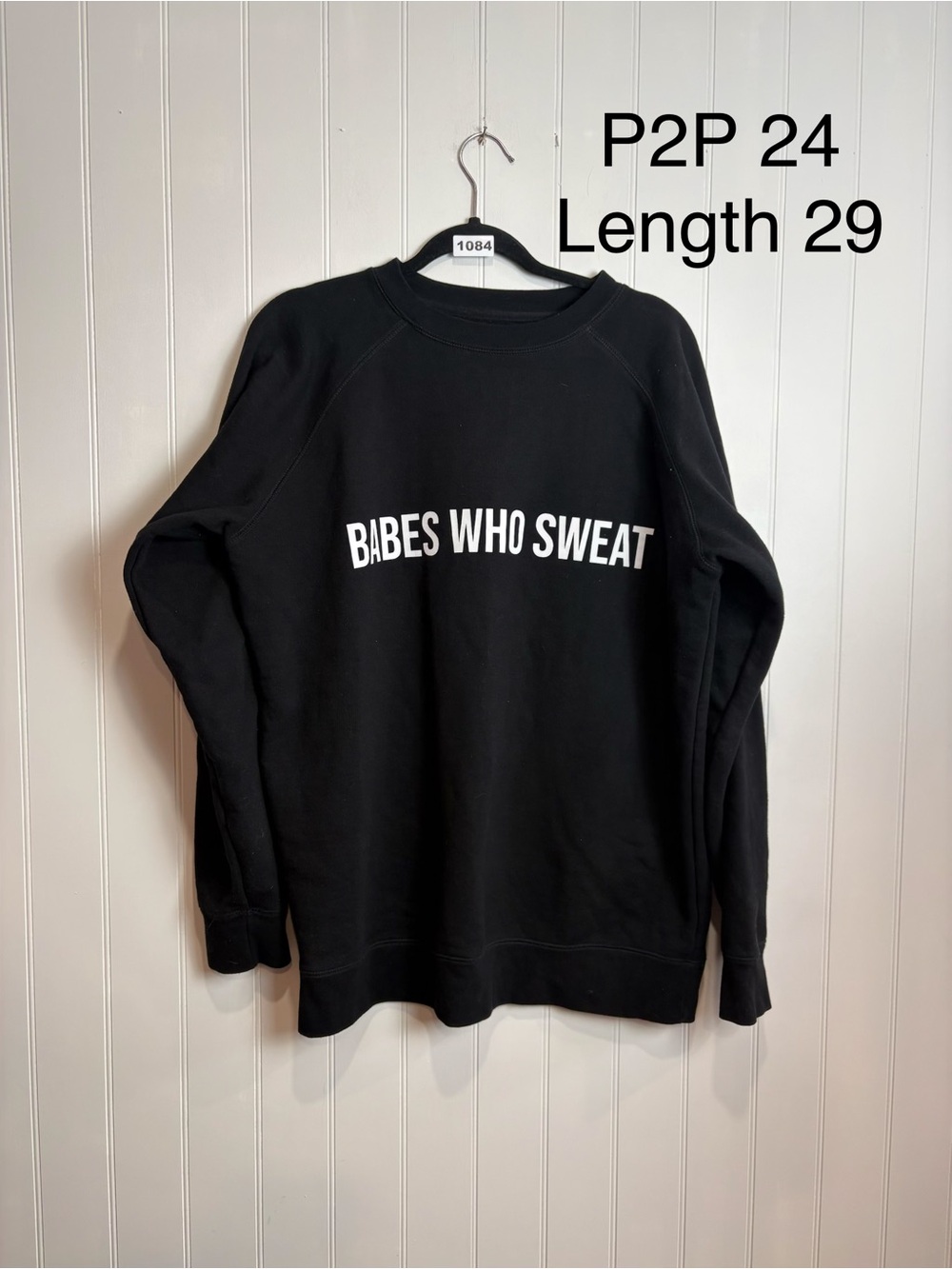 Brunette The Label “Babes Who Sweat”Crewneck Sweatshirt Black XS/S Athleisure - Picture 2 of 6